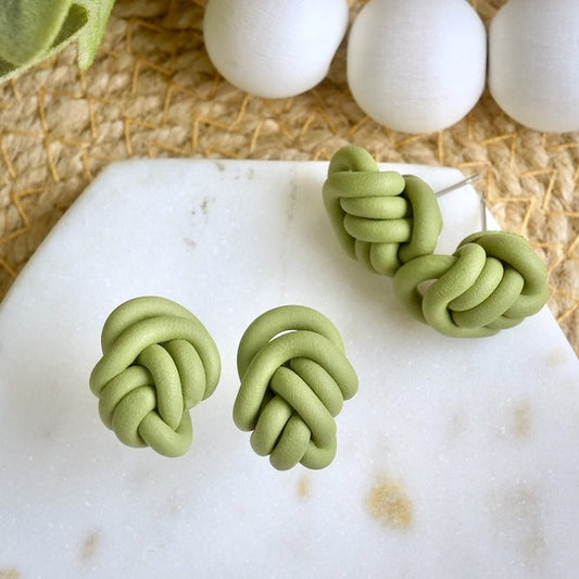 Knot Studs in Green Apple