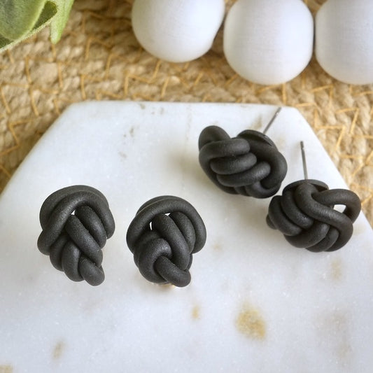 Knot Studs in Black