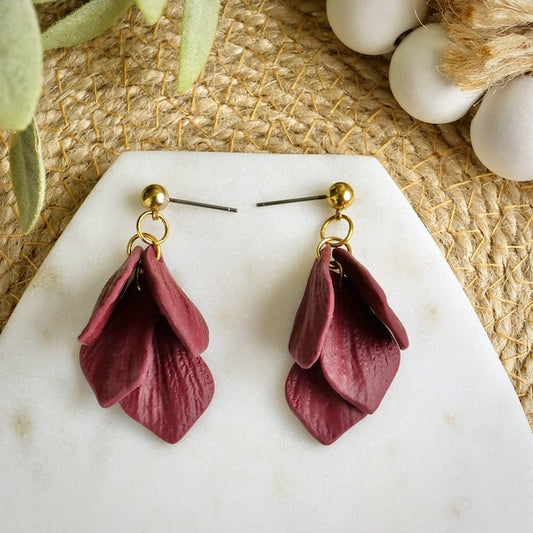 Petal Dangles in Burgundy