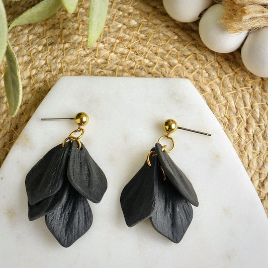 Petal Dangles in Black