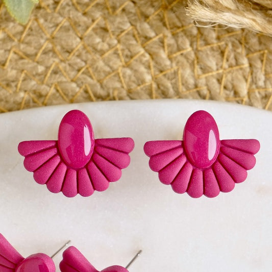 Fan Studs in Wild Orchid