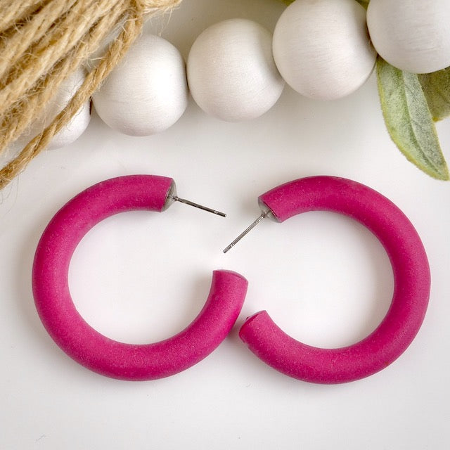 Clay Hoops in Wild Orchid