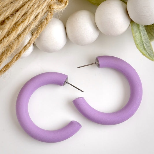 Clay Hoops in Mauve