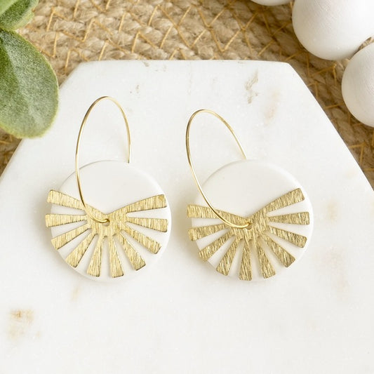 Carden Hoops in White Granite