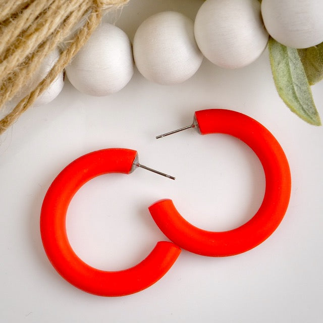 Clay Hoops in Cadmium Red