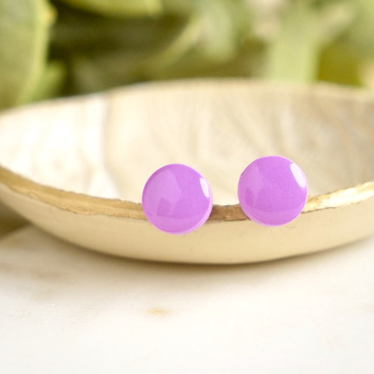 Circle Studs in Purple