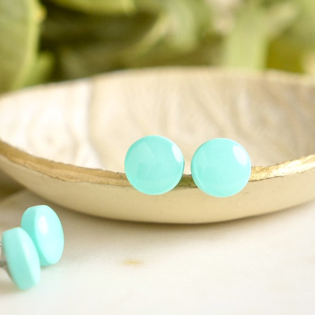 Circle Studs in Turquoise