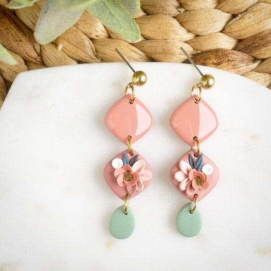 Lonsdale Stack Dangles in Coral Floral
