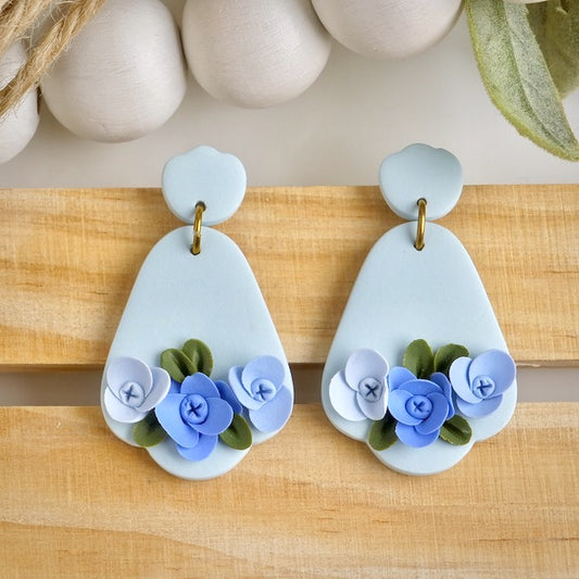 Fairmeadow Dangles in Blue Floral