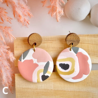 Carden Dangles in Peachy Pink Abstract