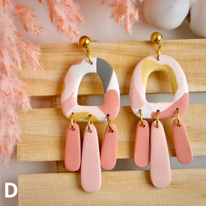 Thomspon Dangles in Peachy Pink Abstract