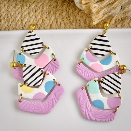 Arrow Dangles in Pastel Polka Dots