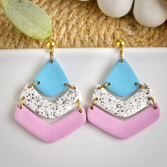 Arrow Dangles in Pastel Polka Dots