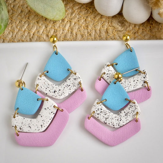 Arrow Dangles in Pastel Polka Dots