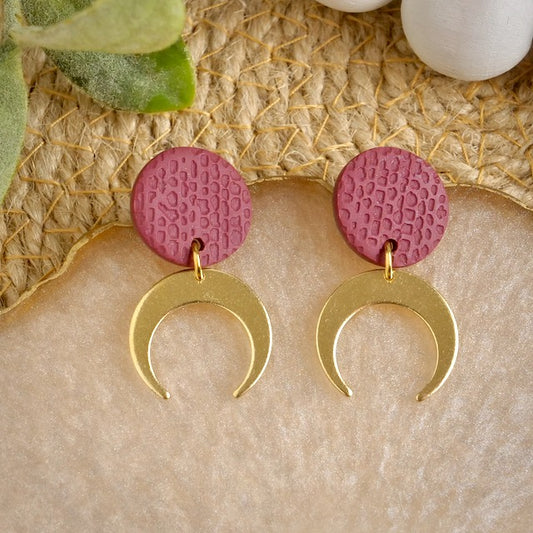 Crescent Dangles in Burgundy