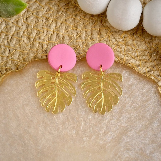 Monsterra Dangles in Pink