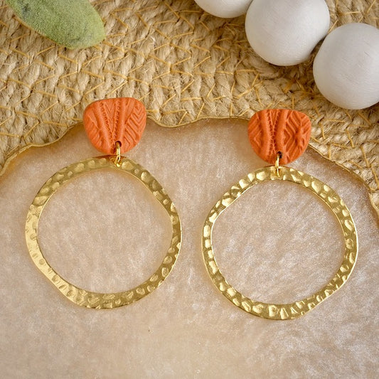 Oval Dangles in Terra Cotta