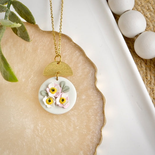 Carden Circle Necklace in Floral