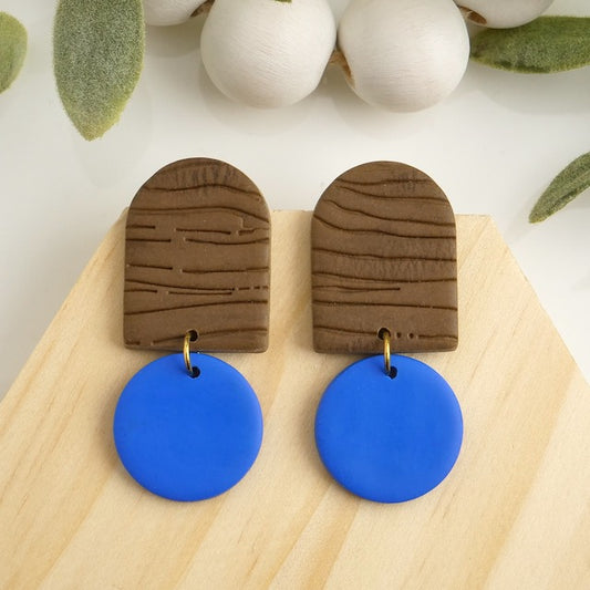 Sandcreek Dangles in Wood and Cobalt