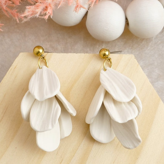 Petal Dangles in White