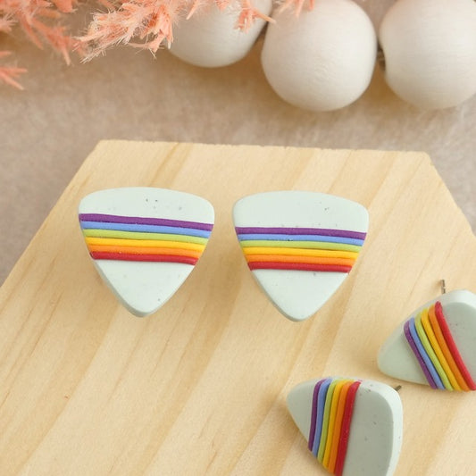 Reuleaux Statement Studs in Rainbow