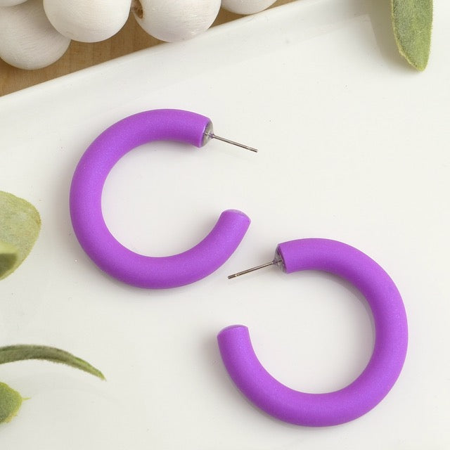 Clay Hoops in Purple