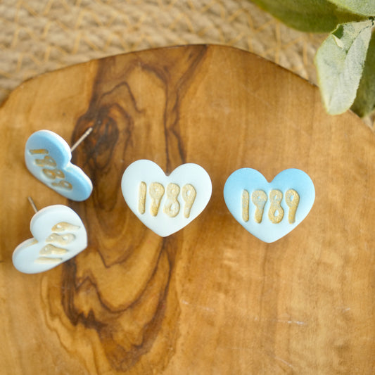 1989 Heart Studs