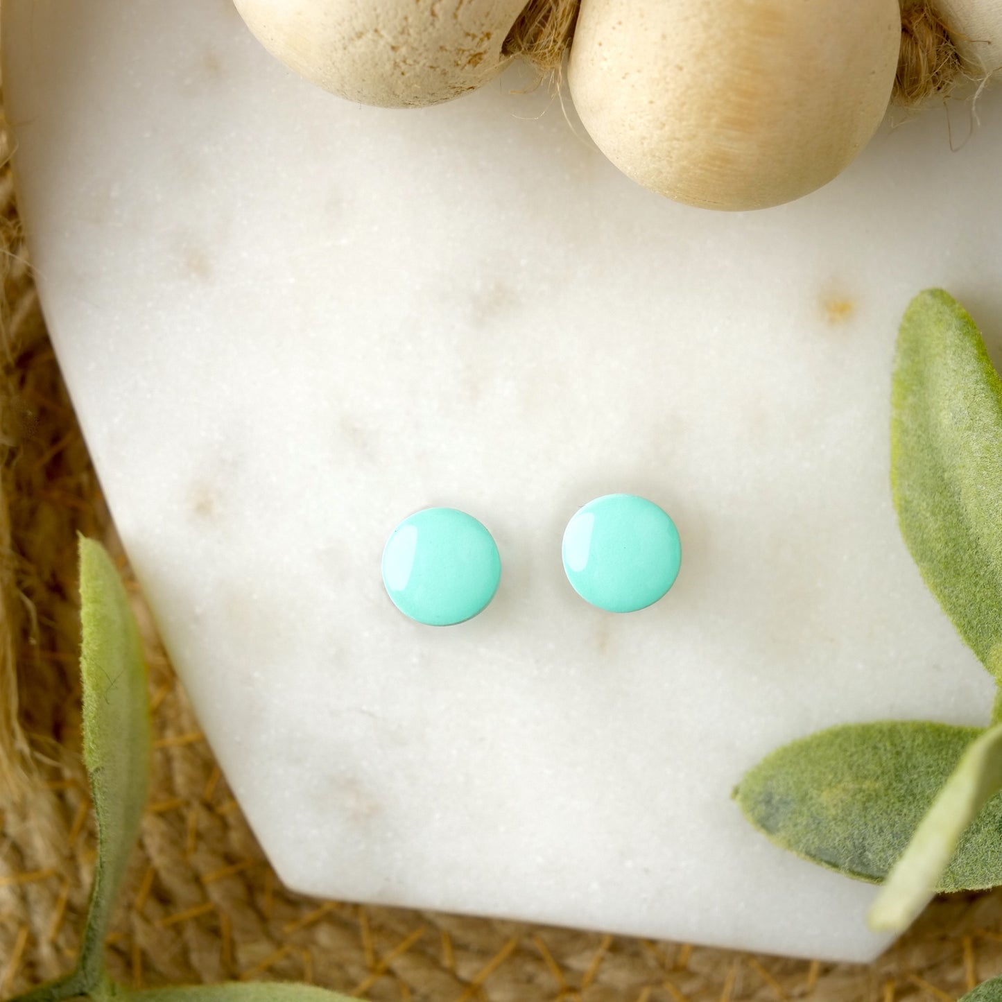 Turquoise Circle Studs