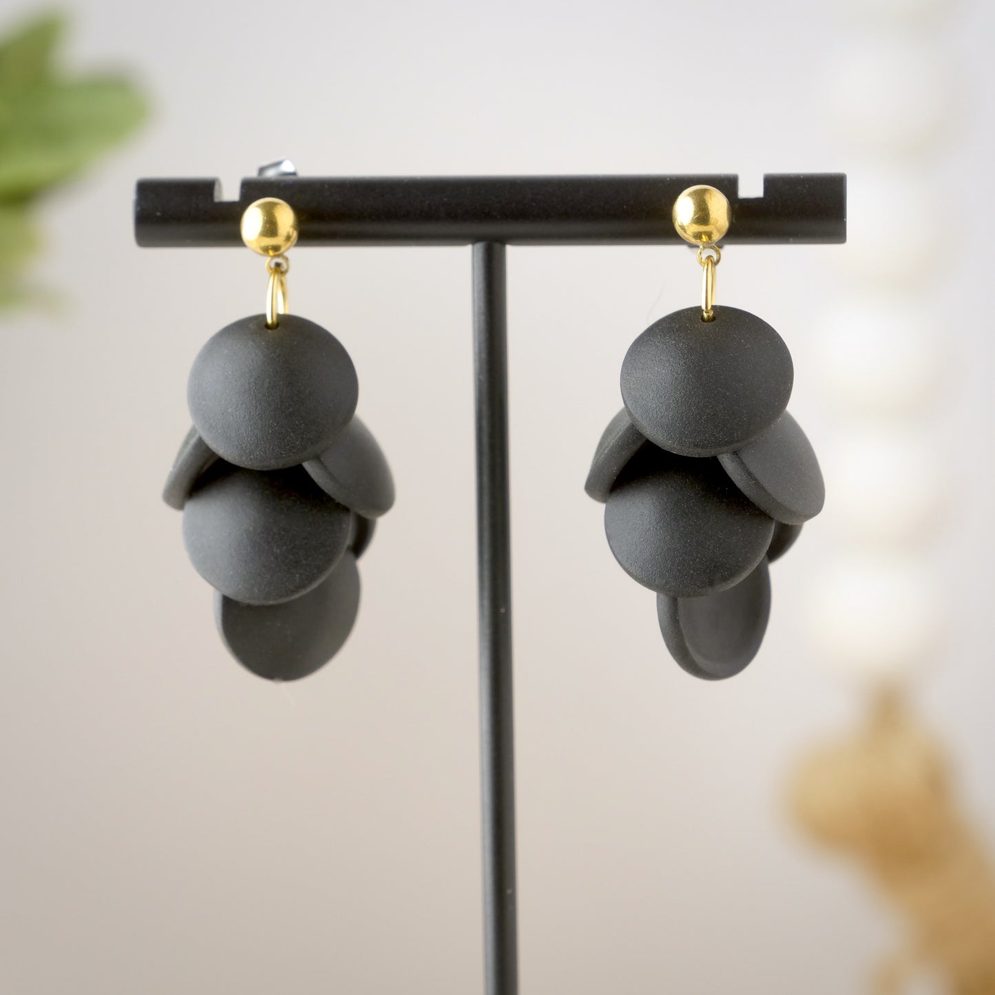 Button Dangles in Black