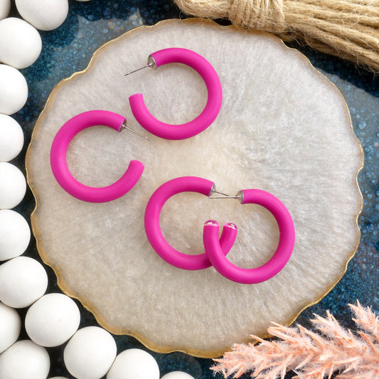 Clay Hoop in Fuchsia