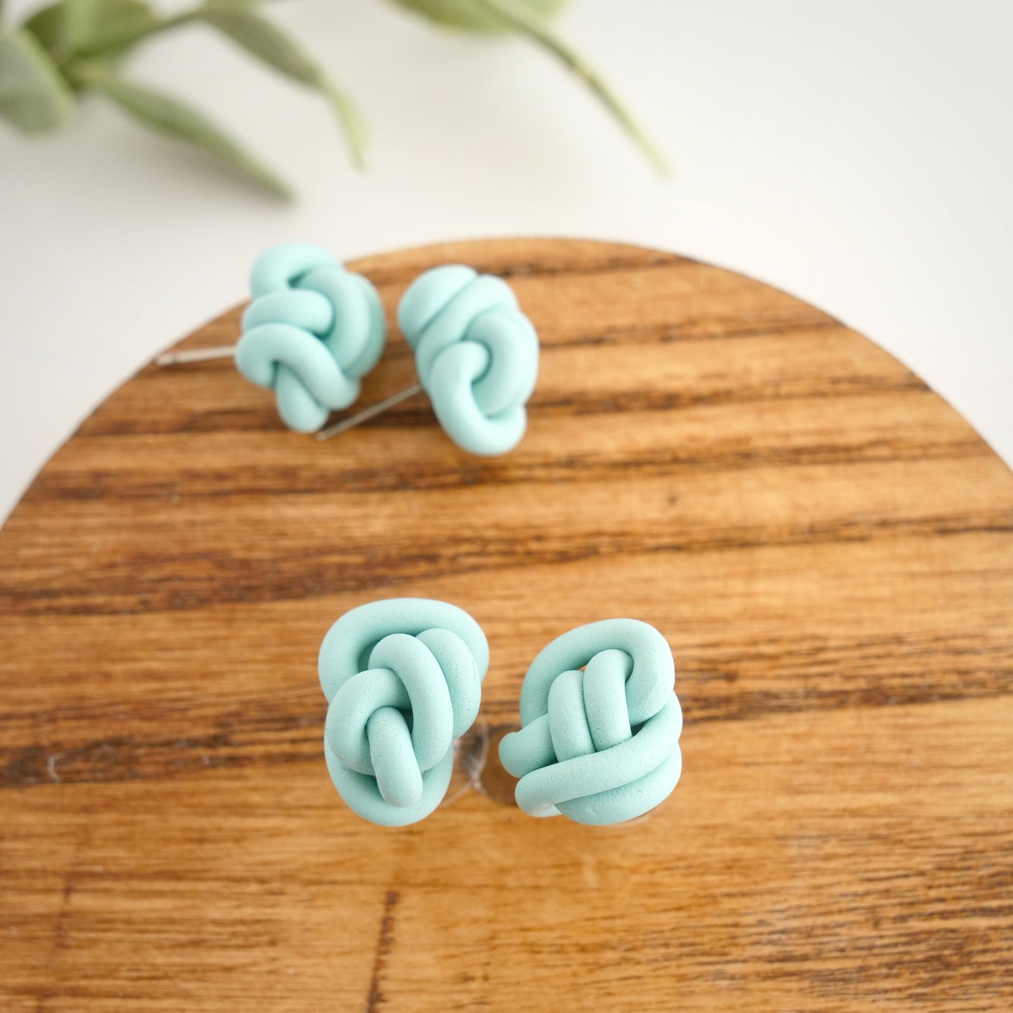 Robin's Egg Blue Knot Studs