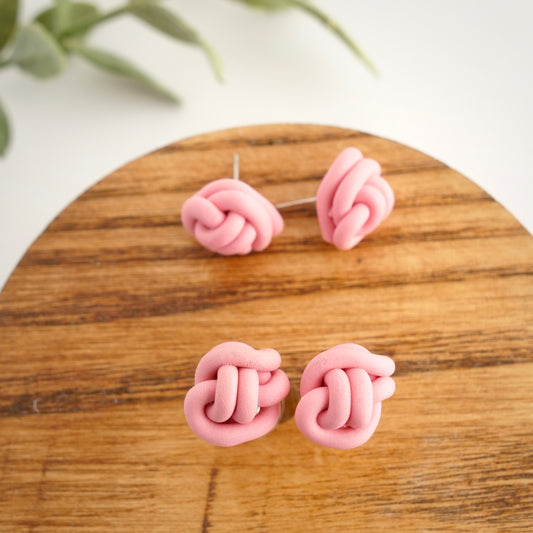 Guava Pink Knot Studs