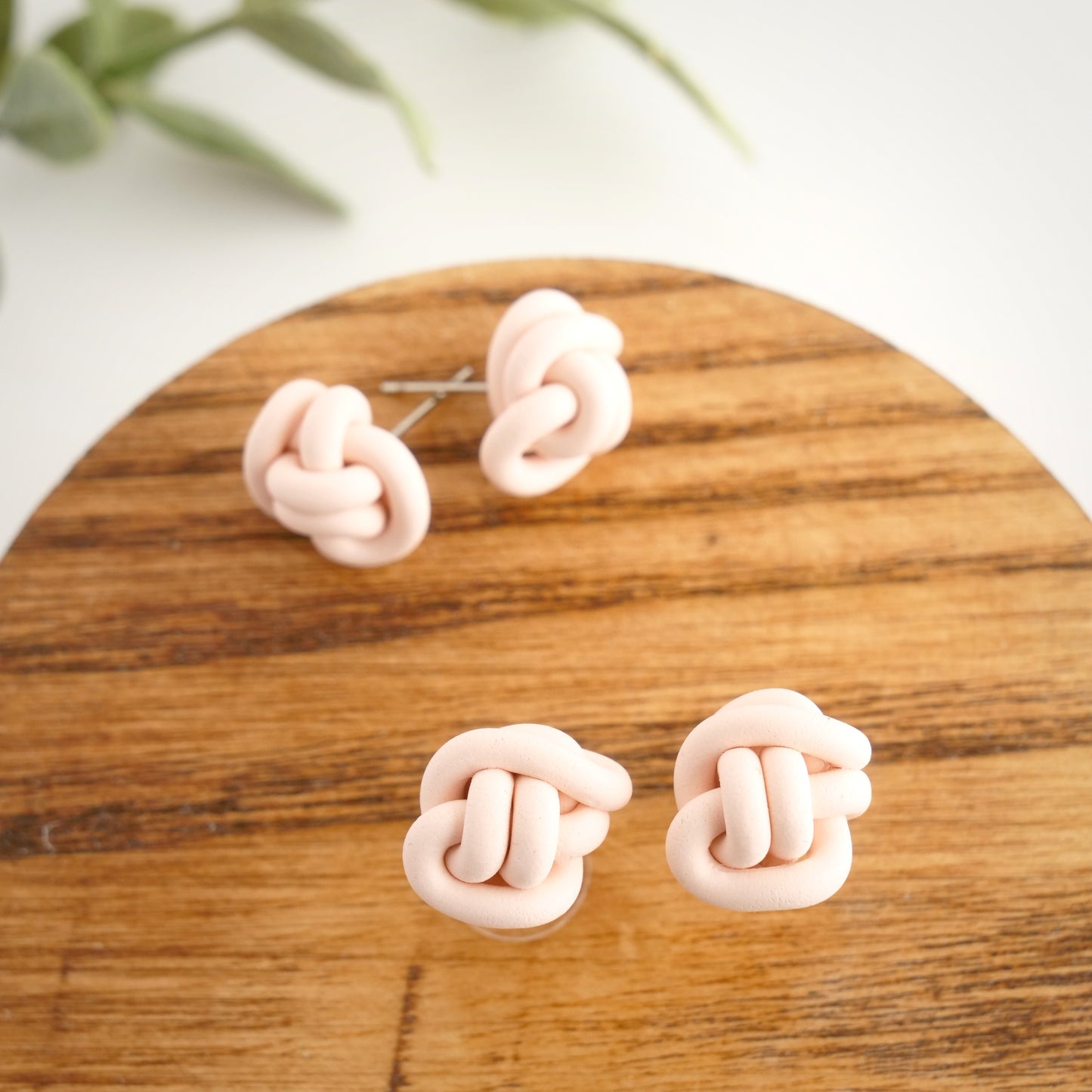 Baby Pink Knot Studs