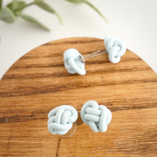 Sky Blue Knot Studs