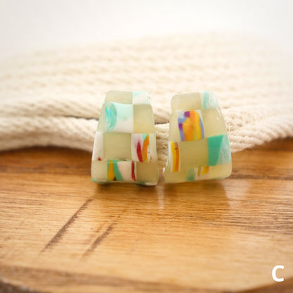 Wrap Studs in Blue Checkerboard