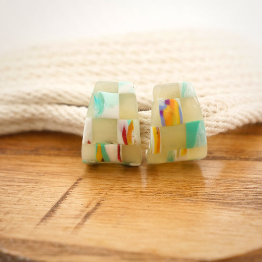 Wrap Studs in Blue Checkerboard