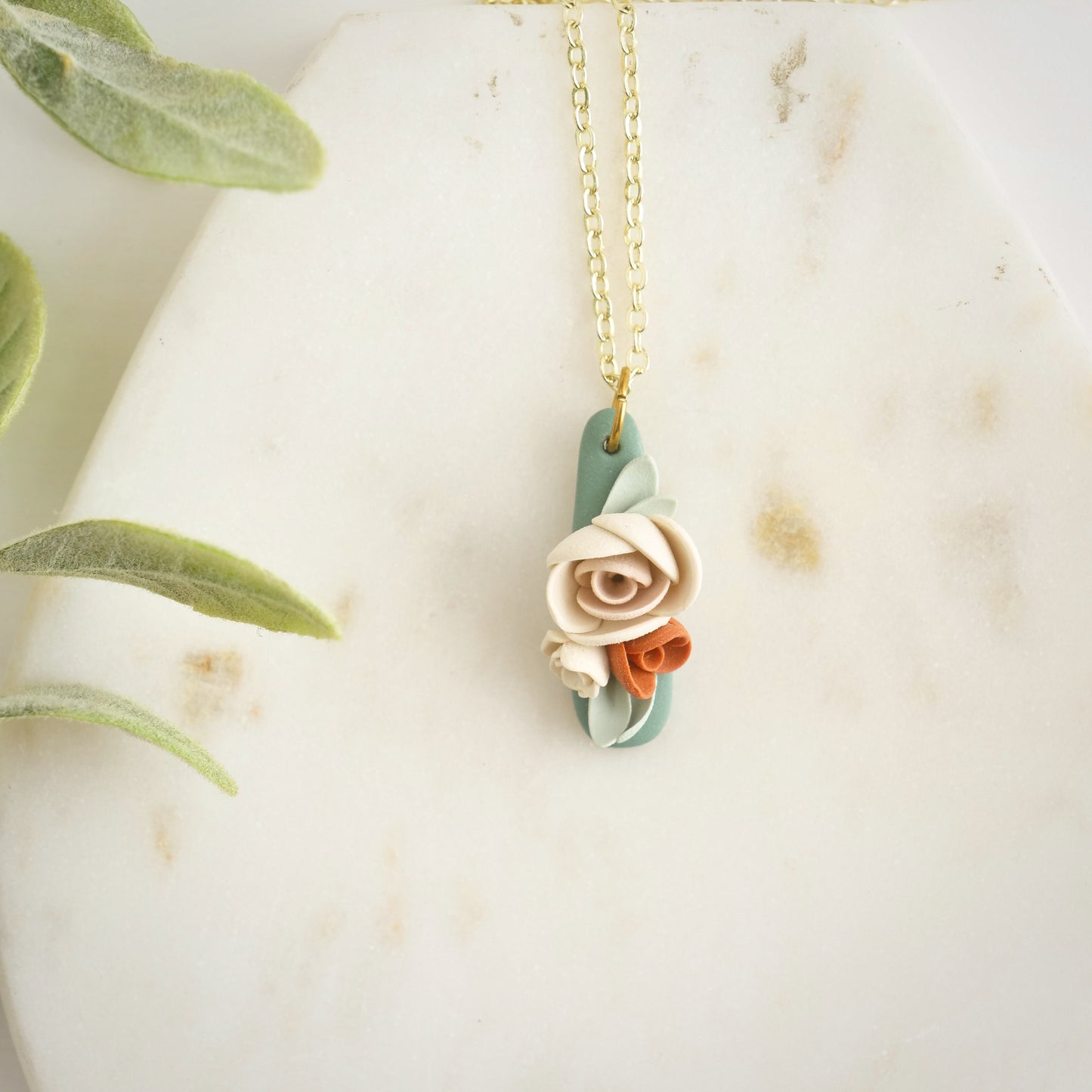 Pendant in Green Floral