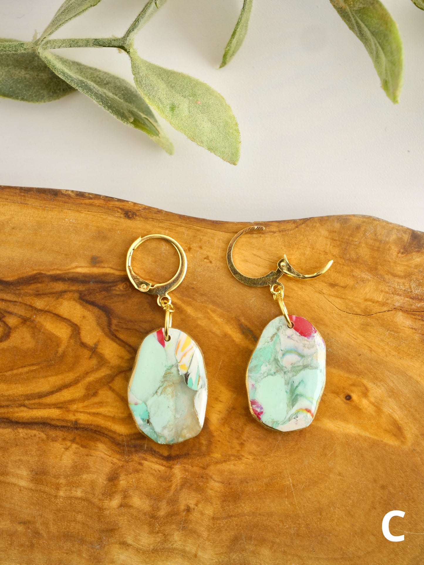 Aqua Stone Dangles with Lever Back Earring Hooks