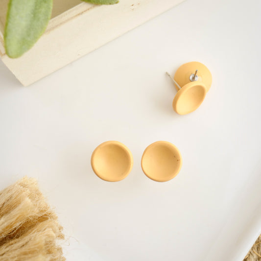 Button Studs in Golden Yellow Granite