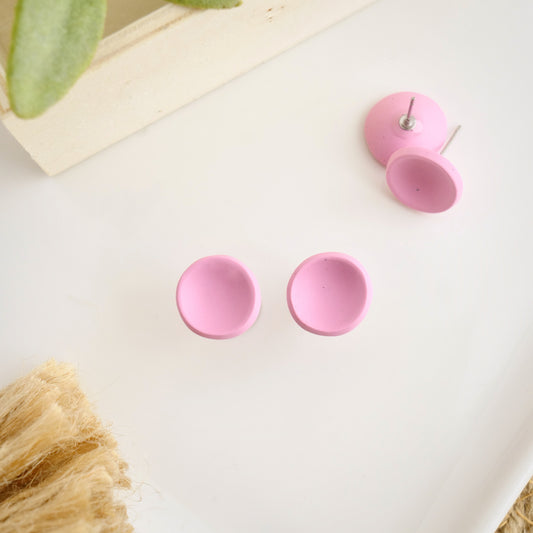 Button Studs in Light Pink Granite