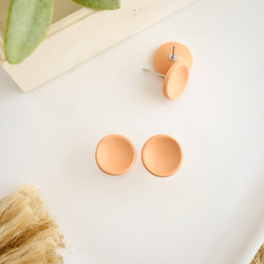 Button Studs in Peach Granite