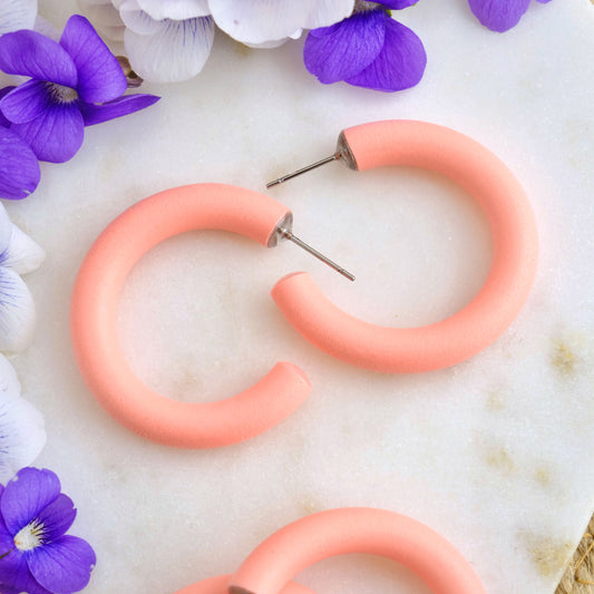 Clay Hoops in Coral
