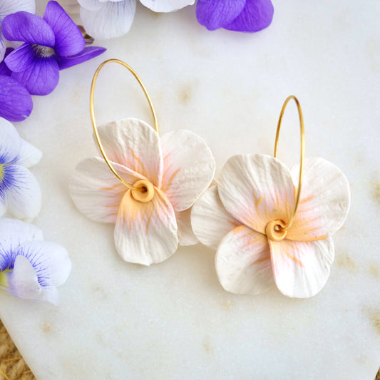 White Flower Hoops
