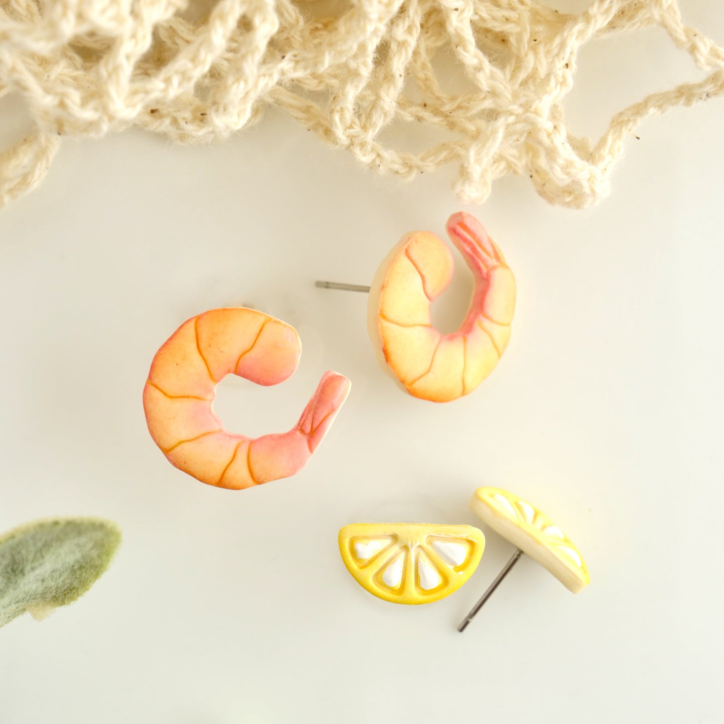 Stud 2 Pack with Shrimp and Lemon Wedge Studs
