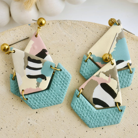 Bailey Dangles in Teal Rip & Tear