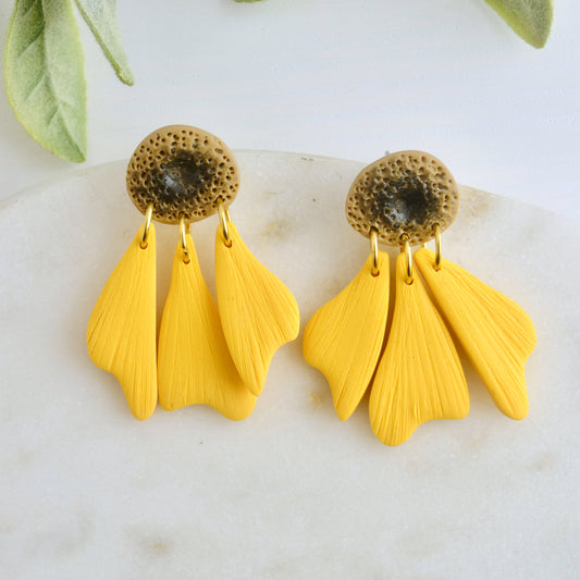 Flower Dangles in Brown and Yellow
