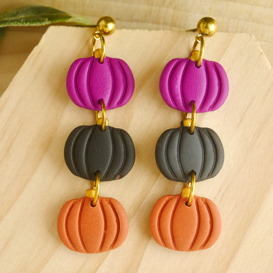 Pumpkin Stacks in Purple, Black and Cinnamon