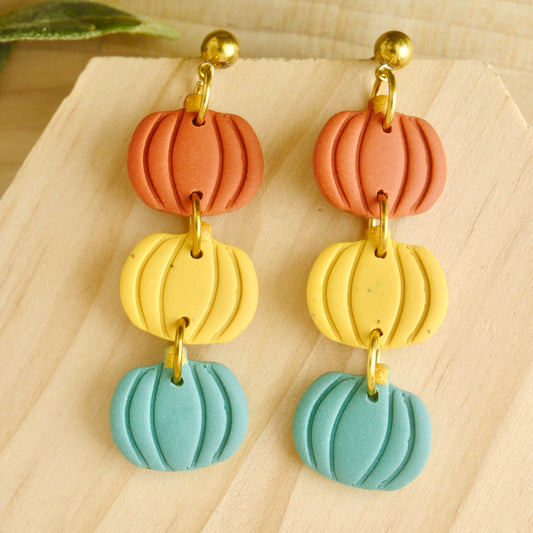 Pumpkin Stacks in Cinnamon, Ochre and Teal