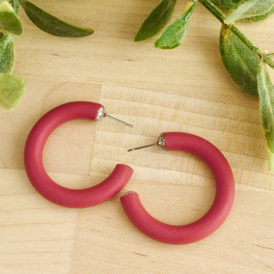 Clay Hoops in Maroon