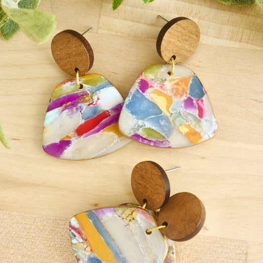 Norfolk Dangles in Marbled Jewel